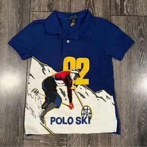 Polo Ralph Lauren Royal Blue Ski 92 Graphic Classic Fit Mesh Polo Shirt Boys 4T